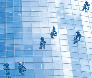 Window Washers on Commercial Building